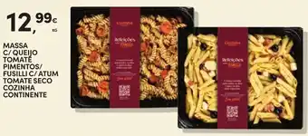 Continente Massa c/ queijo tomate pimentos/ fusilli c/ atum tomate seco cozinha continente promoção