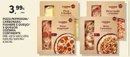 Continente Pizza pepperoni/ carbonara/ fiambre e queijo/ 5 queijos cozinha continente promoção