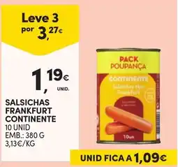 Continente Salsichas frankfurt continente promoção