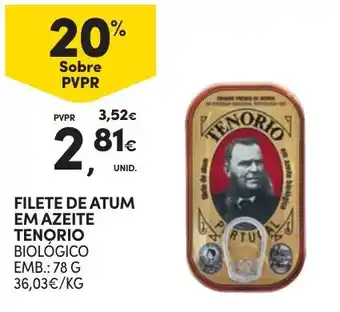 Continente filete de atum em azeite tenorio biológico promoção