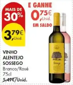Pingo Doce Vinho alentejo sossego branco/rosé promoção