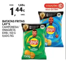 Continente batatas fritas lay's camponesa/vinagreta promoção