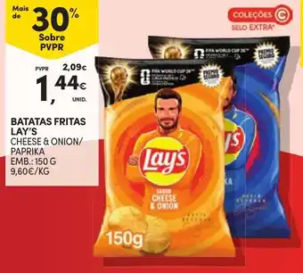 Continente Batatas fritas lay's cheese & onion/paprika promoção