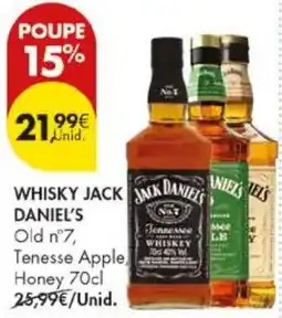 Pingo Doce whisky jack daniel's old n°7, tennesse apple honey 70cl promoção