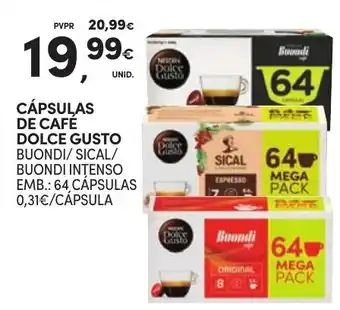 Continente cápsulas de café dolce gusto buondi/sical/buondi intenso promoção