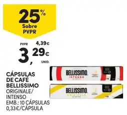 Continente Cápsulas de café bellissimo originale/intenso promoção