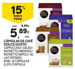 Continente Cápsulas de café dolce gusto promoção