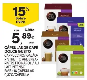 Continente Cápsulas de café dolce gusto promoção