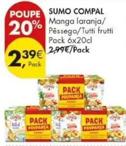 Pingo Doce Sumo compal manga laranja pêssego tutti frutti promoção