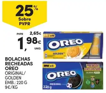 Continente Bolachas recheadas oreo original/golden promoção