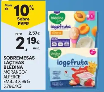 Continente Sobremesas lácteas bledina morango/alperce promoção
