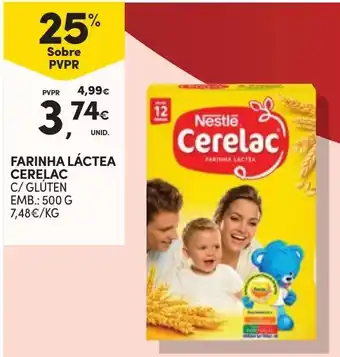 Continente Farinha láctea cerelac c/ glúten promoção