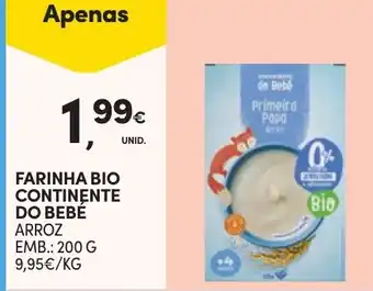 Continente Farinha bio continente do bebé arroz promoção