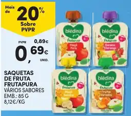 Continente Saquetas de fruta frutapura vários sabores promoção