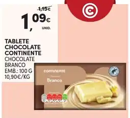 Continente Chocolate continente branco promoção
