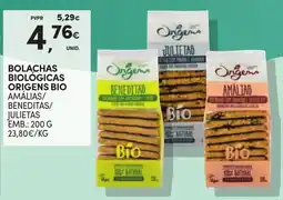 Continente Bolachas biológicas origens bio amália/beneditas/julietas promoção