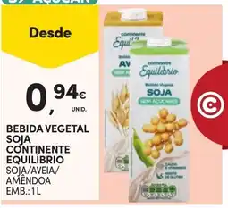 Continente bebida vegetal soja continente equilíbrio promoção