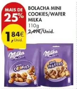 Pingo Doce bolacha mini cookies/wafer milka promoção