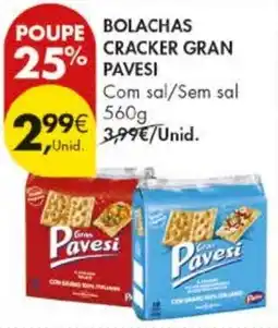 Pingo Doce Bolachas cracker gran pavesi promoção