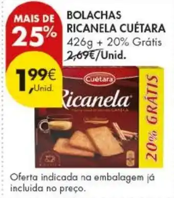 Pingo Doce Bolachas ricanela cuétara promoção