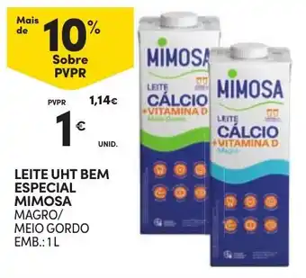 Continente Leite uht bem especial mimosa magro/meio gordo promoção