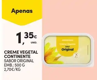 Continente Creme vegetal continente sabor original promoção