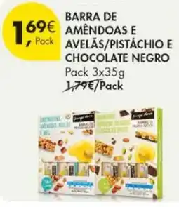 Pingo Doce Barra de amêndoas e avelãs/pistáchio e chocolate negro promoção