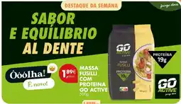 Pingo Doce massa fusilli com proteína go active promoção