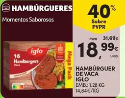 Continente Hambúrger de vaca iglo promoção