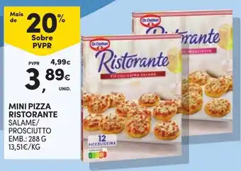 Continente Mini pizza ristorante salame/prosciutto promoção