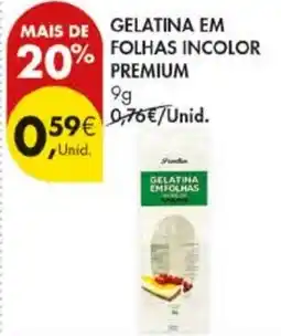 Pingo Doce Gelatina em folhas incolor premium promoção