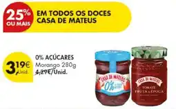 Pingo Doce Casa de Mateus 0% açúcares promoção