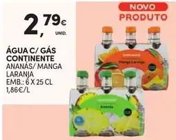 Continente Água c/ gás continente ananas/ manga laranja promoção