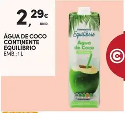 Continente Água de coco equilíbrio promoção