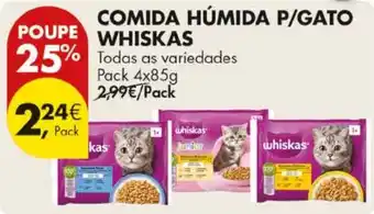 Pingo Doce comida húmida p/gato whiskas promoção