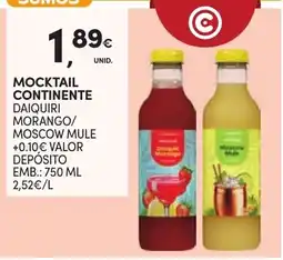 Continente Mocktail continente daiquiri morango/moscow mule promoção