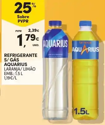 Continente refrigerante s/ gás aquarius laranja/ limão promoção