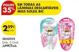 Pingo Doce lãminas descartáveis miss soleil bic promoção