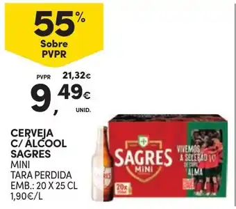 Cerveja c/ alcool sagres mini