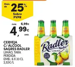 Continente Cerveja c/ álcool sagres radler limão promoção