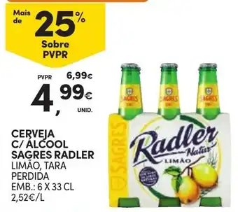 Continente Cerveja c/ álcool sagres radler limão promoção