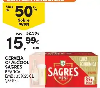 Continente Cerveja c/ álcool sagres branca promoção