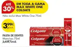 Pingo Doce pasta de dentes max white one colgate promoção