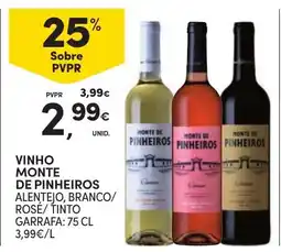 Continente vinho monte de pinheiros alentejo, branco/rose/ tinto promoção