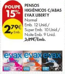 Pingo Doce Pensos higiénicos c/abas evax liberty promoção