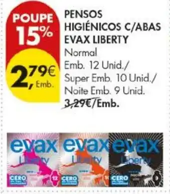 Pingo Doce Pensos higiénicos c/abas evax liberty promoção