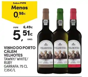 Continente vinho do porto calem velhotes tawny/white/ruby promoção