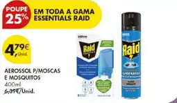 Pingo Doce Aerossol p/moscas e mosquitos raid essentials promoção