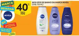 Continente Géis de banho da marca nivea promoção