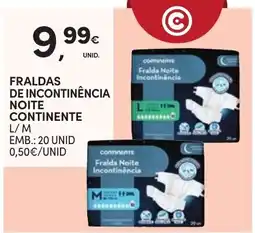 Continente Fraldas de incontinência noite continente promoção